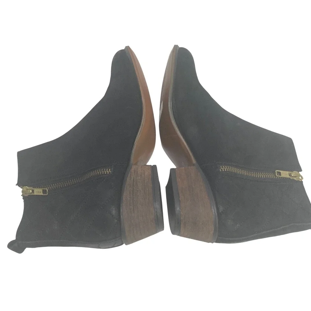 Steve Madden NYRVANA Black Leather Quilted Ankle Booties Mens 5.5 Side Zip